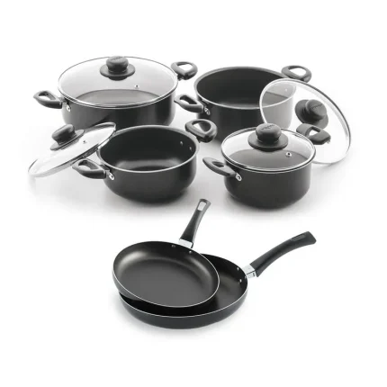 Combo Batería de Ollas 8 Piezas + Set de 2 Sartenes Universal